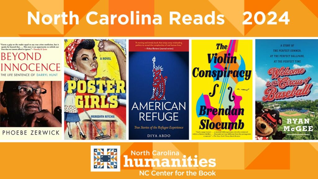 North Carolina Reads 2024 Graphic featuring book covers